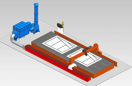 等離子切割平（píng）台吹吸式淨化除塵係（xì）統(圖（tú）2)